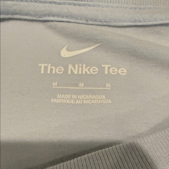 Nike Sky Blue T-Shirt with White 'Just Do It' Slogan - Picture 3 of 3